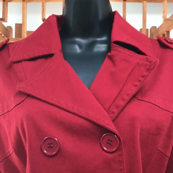 NWOT- Wet Seal belted cropped jacket. Red in color and size L - Picture 2 of 8